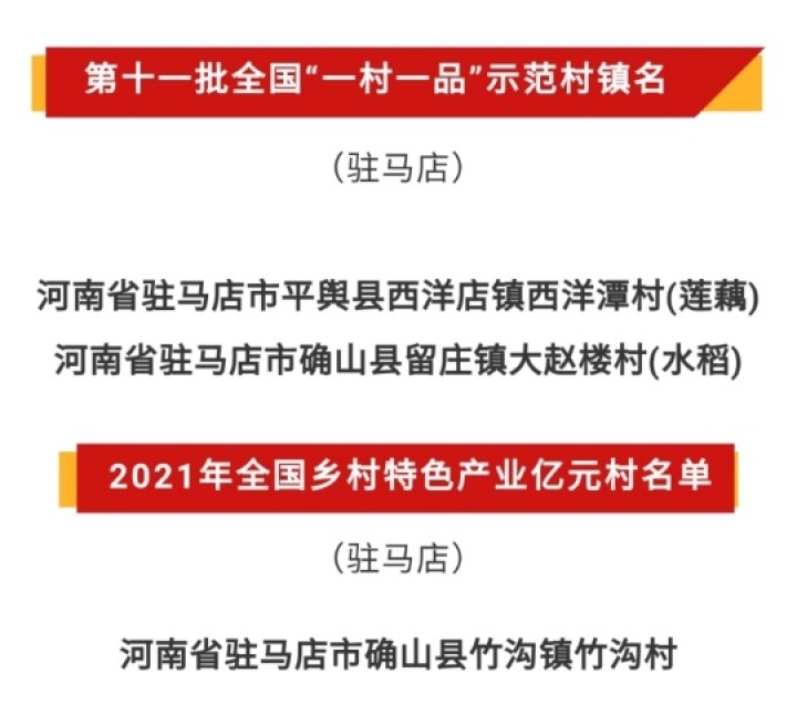 全國(guó)名單！駐馬店這些村鎮(zhèn)上榜