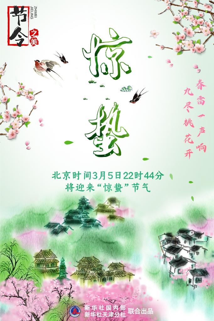 3月5日22時44分“驚蟄”：春雷一聲響，九盡桃花開