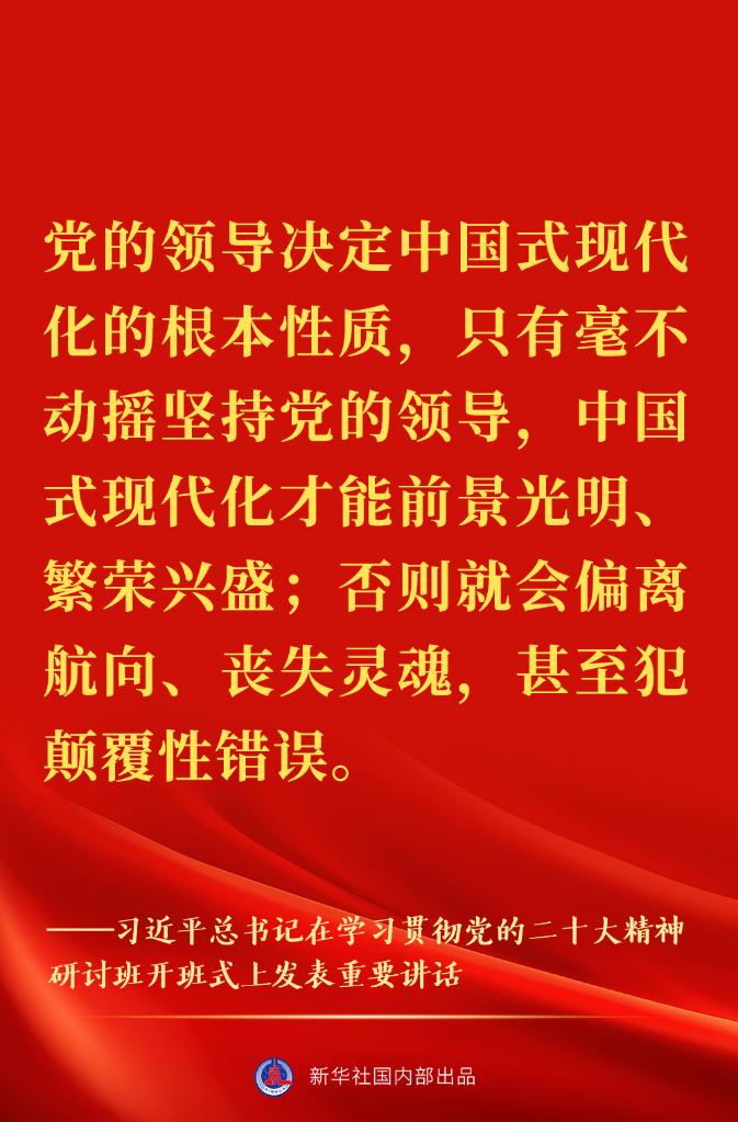 “正確理解和大力推進(jìn)中國(guó)式現(xiàn)代化”——習(xí)近平總書(shū)記在學(xué)習(xí)貫徹黨的二十大精神研討班開(kāi)班式上重要講話金句來(lái)了！