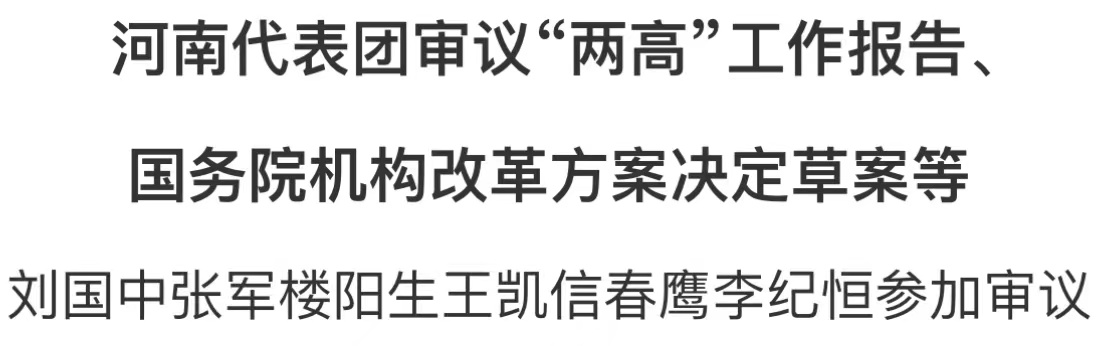 河南代表團(tuán)審議“兩高”工作報(bào)告、國(guó)務(wù)院機(jī)構(gòu)改革方案決定草案等